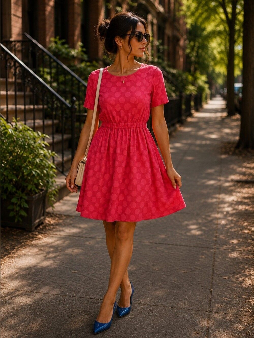  Lauren Conrad Pink Polka Dot Dress